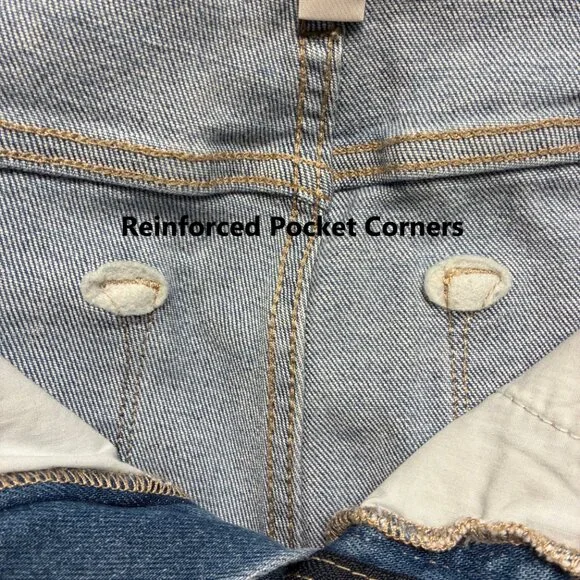 New With Tags MoCo14W Women's High Rise Wide Leg Jeans Raw Hem Tummy Control - Picture 9 of 14